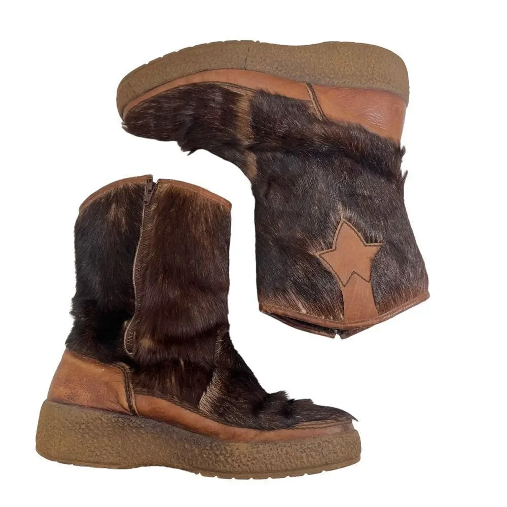 Vintage Como Goat Hair Apres-Ski Boot